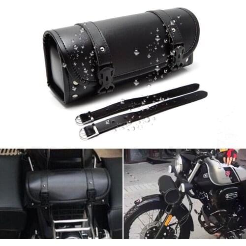 Motorcycle Saddlebag, Leather Luggage, PU Bags, Front Fork Tool Bag For Harley Sportster Chopper Bobber Cruiser Dyna Softail