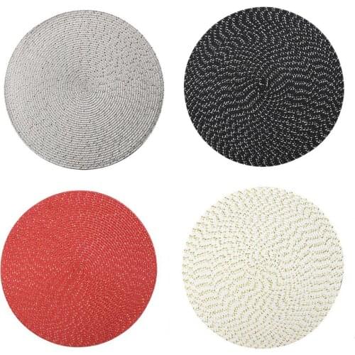 Waterproof Round Woven Placemat Dining Table Mat Kitchen Decoration for Home