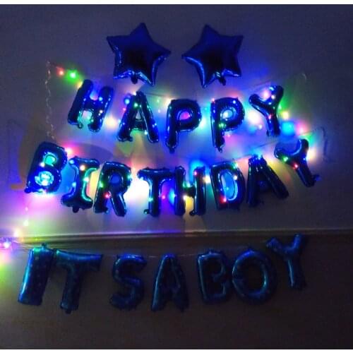 Happy Birthday Balloon Rose Gold 16 Inch Letters Foil Birthday Party Decoration Kids Alphabet Air Balloons Baby Shower Supplies