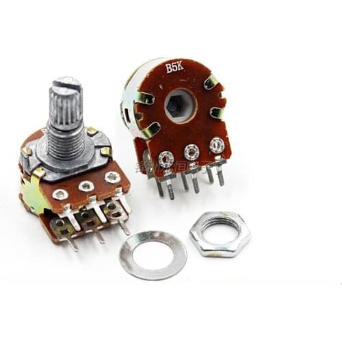 5PCS WH148 B 1K 2K 5K 10K 20K 50K 100K 500K 6PIN Double Potentiometer 15MM 20MM