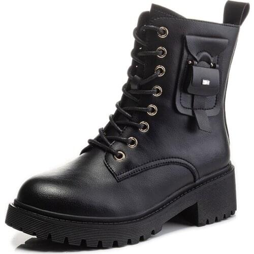 Women Boots Split Leather Shoes Woman White Ankle Boots Motorcycle Boots Female Autumn Winter Shoes Punk Botas Mujer 2022 Spring