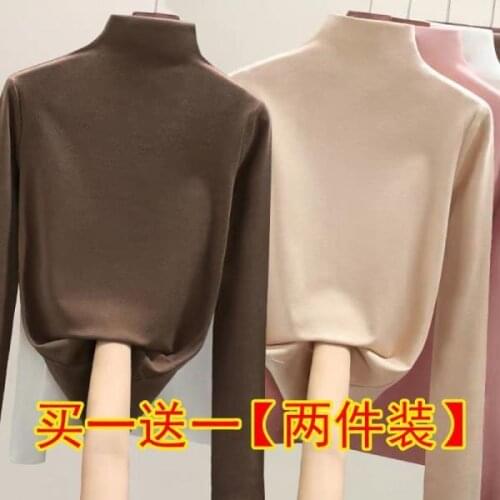 Woman Tshirts Turtleneck Womens Long Sleeve Autumn Winter Coat Womens T-shirt Ropa Mujer Camisetas