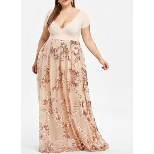 Plus Size Summer Beach Maxi Dress Women Floral Printed Boho Long Chiffon Dress Casual V-Neck Sexy Party Long Dresses Robe