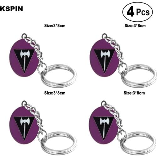 Lesbian Pride Key Ring Lapel Pin Flag badge Brooch Pins Badges 4pcs