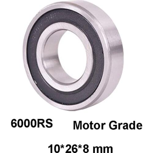 2pcs/lot 6000RS Deep Groove Ball Rolling Bearings Motor Grade 6000-RS 6000RS 10*26*8mm 10x26x8 High Quality