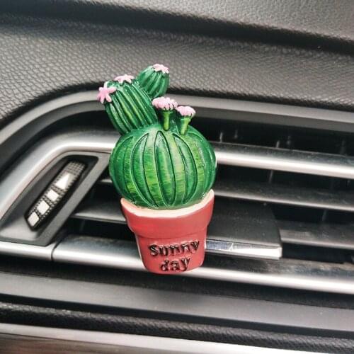 3d Cute Flowers Cactus Potted Keep The Sunny Moods Car Flavor Outlet Perfume Air Freshener Auto Fastener Clip Car Accessories