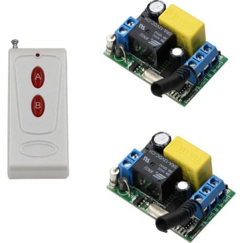 AC 220V Wireless Remote Control Switch Remote Light Switch System Output Radio 220V 1CH 10A Relay 2Pcs Receiver + Transmitter
