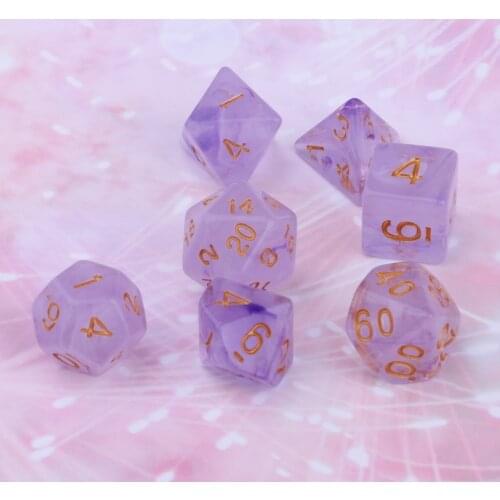 Gem Acrylic Polyhedral Dice for Dungeons and Dragons D4 Dice Cup Games Pack of 7, 1.6cm Length, Good for Dice Game Lovers