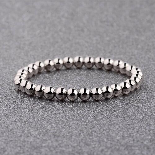Amader 4 Color 6mm High Quality Copper Women Men Bracelet Beaded Bracelet Homme Male Jewelry Pulseras Mujer