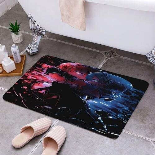 Anime ReZero Ram and Rem Cheaper Anti-slip Modern Area Rugs Living Room Balcony Bathroom Printed Carpet Doormat Hallway Bath Mat