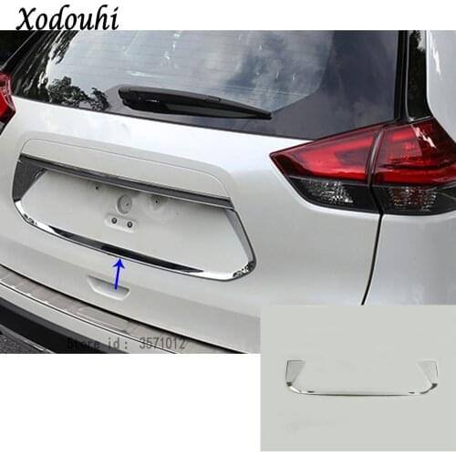For Nissan X-Trail XTrail T32/Rogue 2014 2015 2016 Car Stick Detector ABS Back Rear License Frame Plate Trim Strip Bumper Hoods