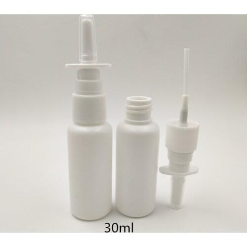 Free shipping 50pcs/lot 30ml HDPE Pharmaceutical Use nose nasal sprayer with 8/410 Nasal Sprayer Atomizers