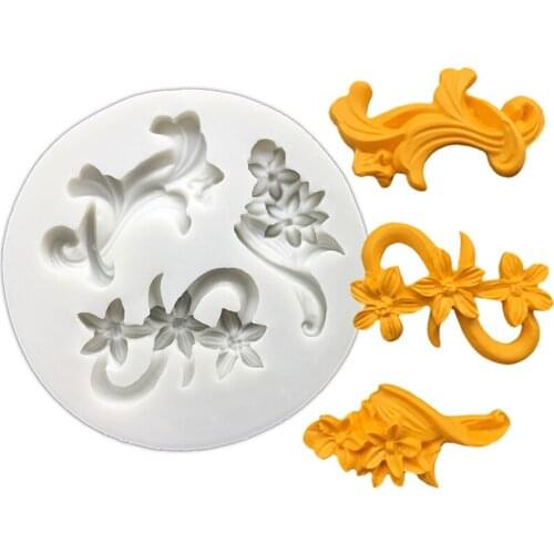 Flower Decorative Pattern Silicone Sugarcraft Mold Cupcake Chocolate Baking Mold Fondant Cake Decorating Tools