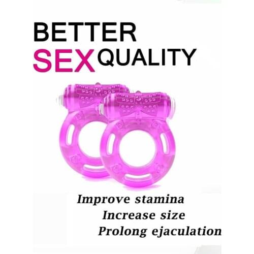 Couple Sexy Toy Elastic Delay Ring Vibrating Cock Stretchy Intense Clit Stimulation Premature Ejaculation Lock Adult Vibrator