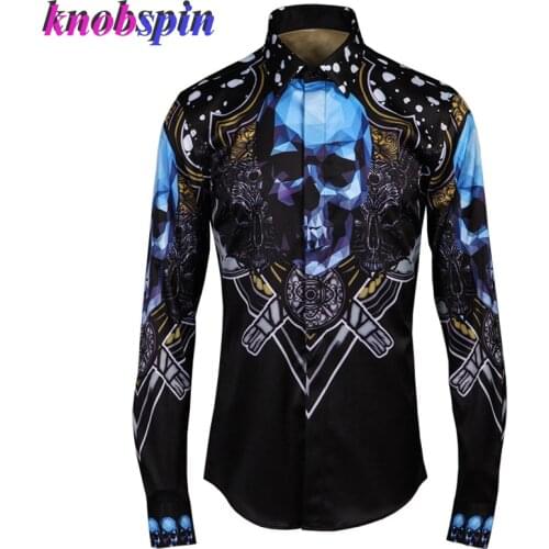 Europe Fashion Printed Shirt men 2019 Long sleeve Casual Slim Chemise homme high quality Business male Dress Shirts Workwear men