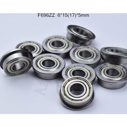 F696ZZ 6*15&17*5 mm 10pieces Flange bearings Free shipping 696 F696Z F696ZZ chrome steel deep groove bearing free shipping