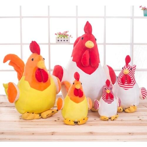 30-50cm 4 Styles Creative Red White Chick Chicken Stuffed Animal Plush Toy Birthday Gift Cute Cock Dolls Rooster Chicken Plush
