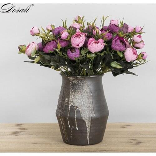 6 Heads Peonies Artificial Flowers Silk Peonies Flower Bouquet White Pink Wedding Home Decoration Fake Peony Rose fake flowers