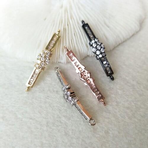 10 Pieces CZ zircon Micro Pave Connector,Double Bails Beads Charm,DIY Bracelet necklace Jewelry Finding CT277