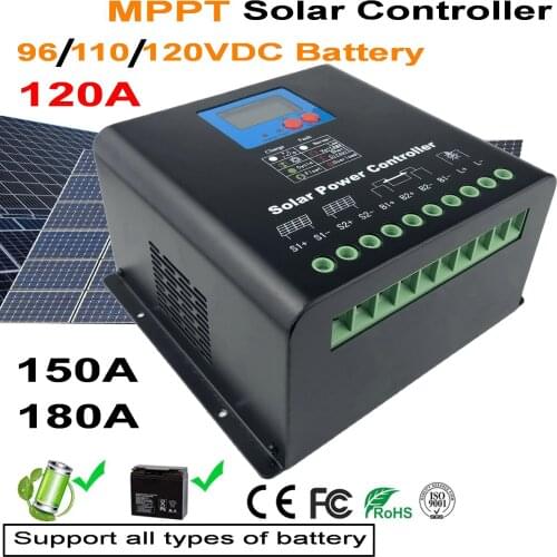 120A 150A 180A 96v 120v110V mppt Solar Charge Controller with LED&LCD Display , MCU design with excellent performanceg