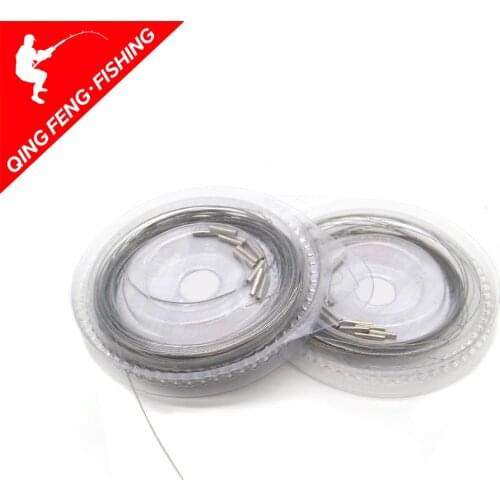 10M 7 Strands Coated Braided Stainless Wire Fishing Rigging Material Coating Wire Leader Coating Jigging Wire Lead Fish Line