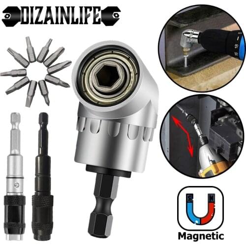 1/4 Hex Bit 105 Degree Magnetic Angle Screwdriver Socket Holder Adapter Adjustable Bits Drill Bit Angle Screw Driver Tool Socket