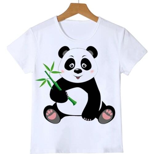 Cute Kids t-shirt funny panda monkey animal collection cartoon pattern summer t shirt for boys/girls white short sleeve tops
