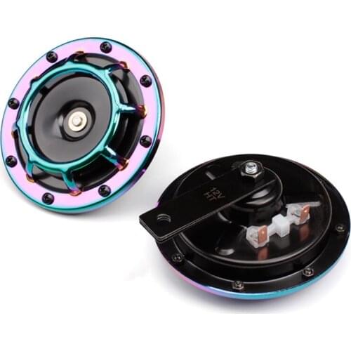 Motorcycle Siren Dual Tone Electric Pump Loud Air Horn 12V 139db Off-road Grille Horn coated in Chrome Color moto accessory