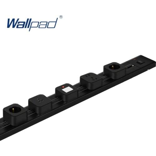 Wallpad Track Socket Square Module DIY EU UK US Power Outlet USB Charger With LED Indicator For Kitchen Bedroom Desktop Tea Room