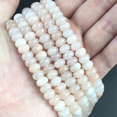 Natural Light Pink Aventurine Round Stone Abacus Rondelle Loose Spacer Beads For Jewelry Making Charms Bracelet 15"4/6/8mm
