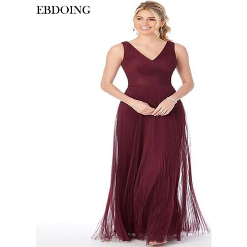 Newest Bridesmaid Dresses V-neck Neckline A-line Sleeveless Robe De Soiree Floor-length Prom Wedding Party Dresses