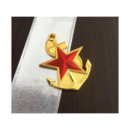 New Metal Gold Five-pointed Anchor Stars Auto Emblem Badge Sticker Decal Car Accessories