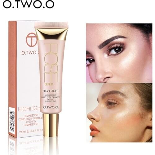 O.TWO.O Shimmer Face Highlighter Cream 25ml Base Makeup Contour Concealer Highlight Whitening Moisturizer Oil-control Cosmetic