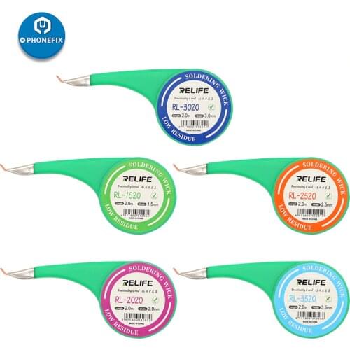 1.5/2/2.5/ 3.0/3.5mm 2.0M Relife Desoldering Braid Welding Solder Remover Wick Wire for iPhone Mobile Phone BGA Welding Repair