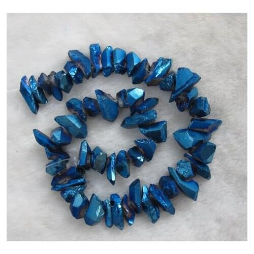 Wholesale 1string Natural Blue Titanium Quartz Beads, Raw Quart Crystal Geads loose beads fit jewelry necklace,15.5"