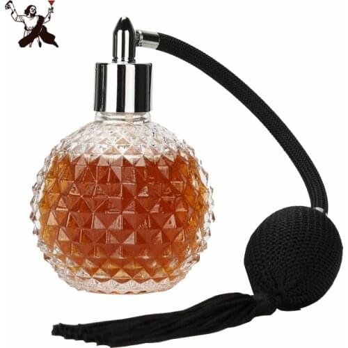 100ml Crystal Art Vintage Style Empty Refillable Perfume Atomizer Long Tassel Spray Bitter Bottle With Air Bag Barware