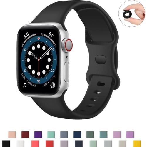 Silicone Strap For Apple Watch band 44mm 42mm for iWatch Series 6 5 SE 4 3 2 1 Sport Watchband Replacement Bracelet 38MM 40 MM