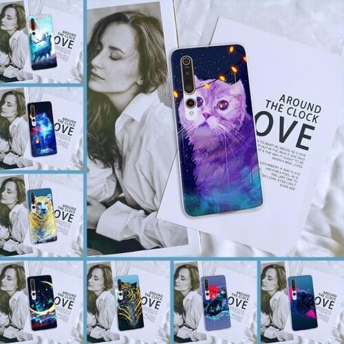 Silicone Transparent Phone Case Cool Animal Wolf Back Cover For Xiaomi Mi Note 10 Lite Pro For Xiaomi Mi 10 Lite Pro Youth Play
