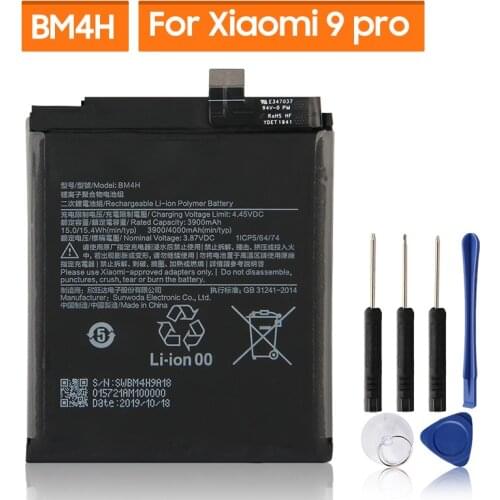 Original Replacement Battery BM4H For Xiaomi 9 Pro Genuine Phone Battery 4000mAh