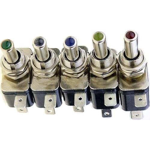 1PCS 12V 20A Auto Car Boat Truck Illuminated Led Toggle Switch Red Blue Green Yellow White