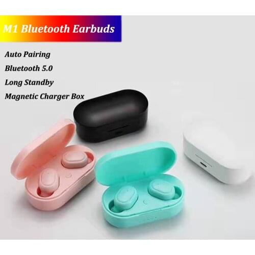 TWS M1 Bluetooth Earbuds In-ear Mini Sports True Wireless Headset 5.0 Earphone Auto Pairing Long Playtime PK i14 i18 i10 by DHL
