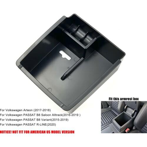Armrest Storage Box For Volkswagen Passat B8 Sedan Variant Alltrack Arteon 2016-2019 Center Console Bin Glove Tray Holder Case