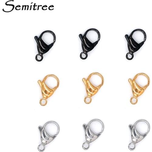Semitree 25Pcs 15mm Stainless Steel Big Lobster Clasps Hooks Bracelet Connectors for Jewelry Making Crafts Accessories Supplies
