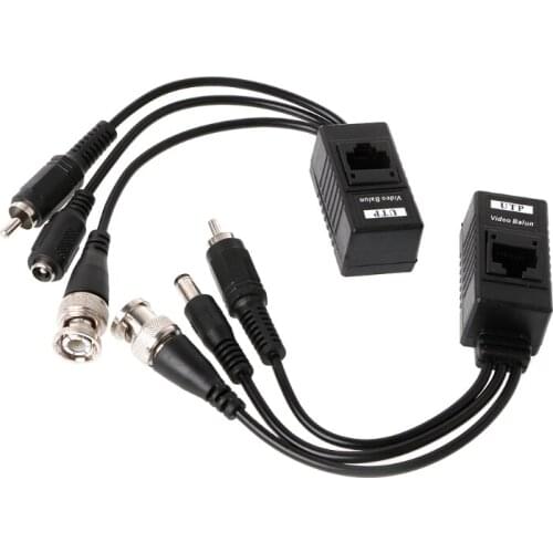 1 Pair BNC To RJ45 Passive Video Power + Balun Transceiver For CCTV Camera K92F
