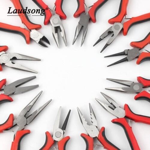1PCS Different Shape Jewelry Pliers Red Handle For Jewelry Repair Accessories DIY Creative Jewelry Making Tools Pliers