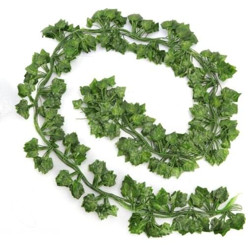 12pcs/set Artificial Rattan Creeper Sweet Potato Leaf Hanging Wedding Party Home Table Floor Garden Decor Fake Faux Greenery