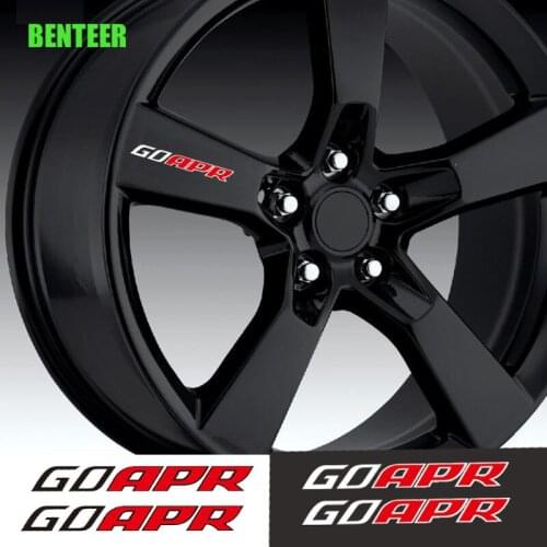 4pcs APR car wheel Sticker For Audi A4 A5 A4L Q5 Porsche vw Volkswagen golf 6 7 R20 GTI Car Styling R32 R36 B6 B7 B8 B9 R32 R36