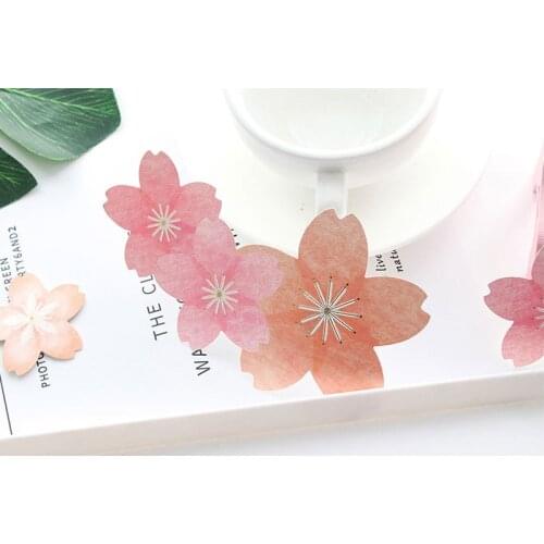 40packs Sweet Cherry Blossoms Sticker Wall Decoration Flower Stickers Scrapbook Sticky Gifts Three-dimensional sticker