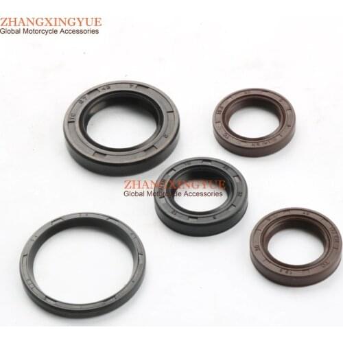 5pcs/set Scooter Oil Seal for GY6 125 150 152QMI 157QMJ ATV Engine Seals Rebuild Kit Scooter Moped