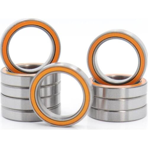 6702RS Bearing ABEC-3 (10PCS) 15*21*4 mm Thin Section 6702-2RS Ball Bearings 61702 RS 6702 2RS With Orange Sealed